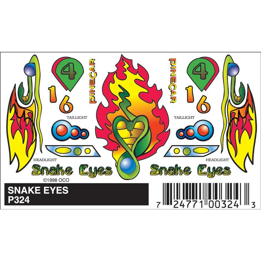 324 Stick-On Decals, Snake Eyes