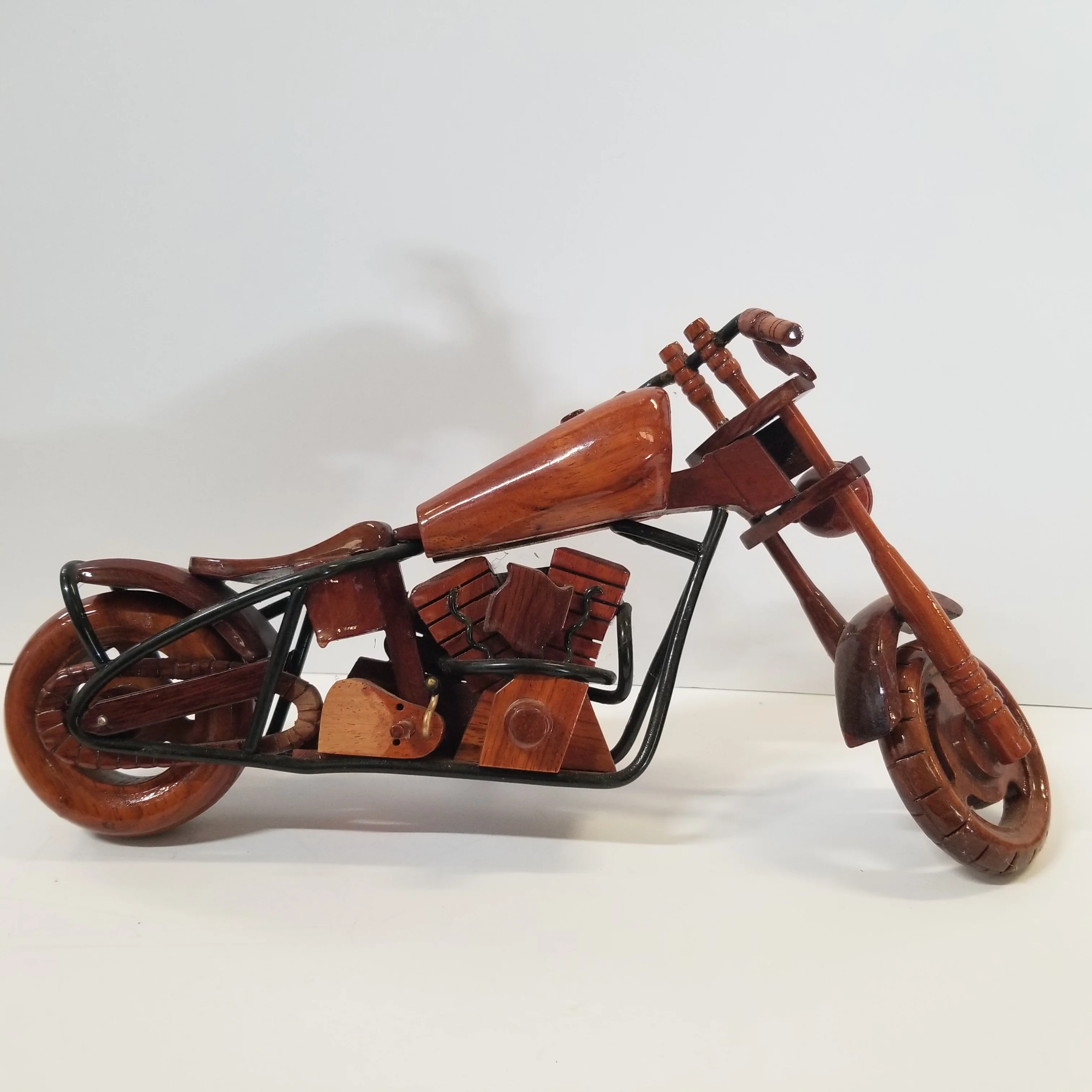 Carved Wood Motorcycle From Hawaii - Image 3