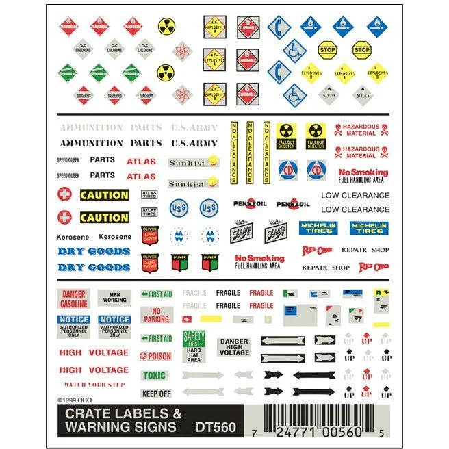 DT560 Dry Transfer, Crate Labels/Warning Signs