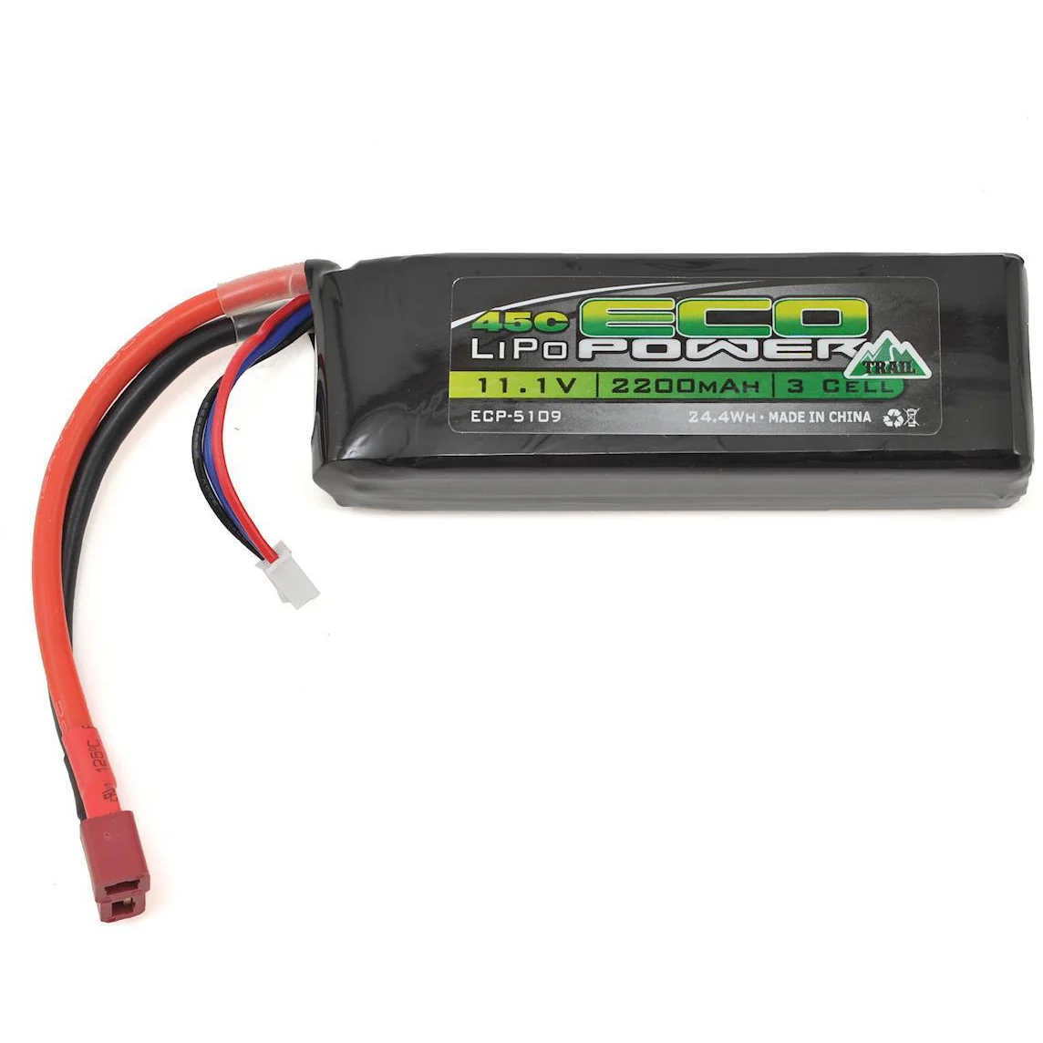 EcoPower "Trail" 3S LiPo 45C Battery Pack w/T-Style Connector (11.1V/2200mAh)