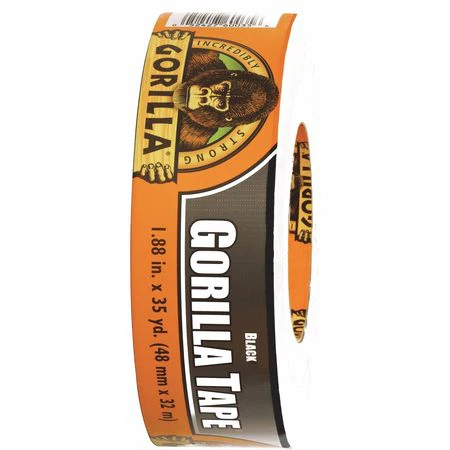 GORILLA TAPE Duct Tape, 2 In x 35 yd, 17 mil, Black