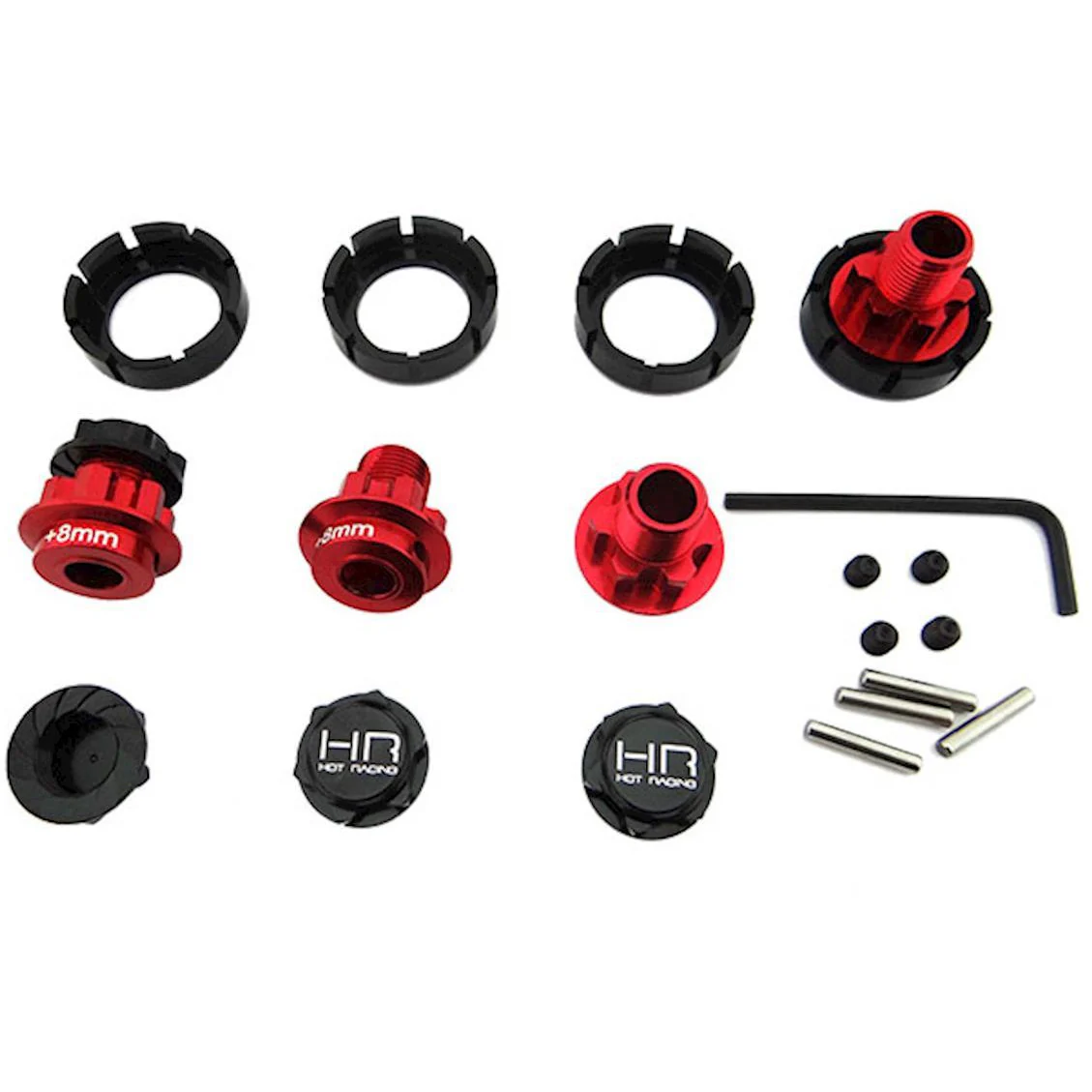 Hot Racing 17mm Hub +8mm Hub W Serrated Nuts Yeti XL
