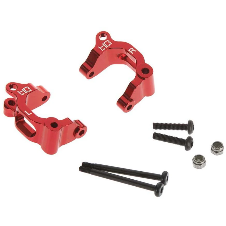 Hot Racing Aluminum Caster Red w/King Pins Arrma 2WD