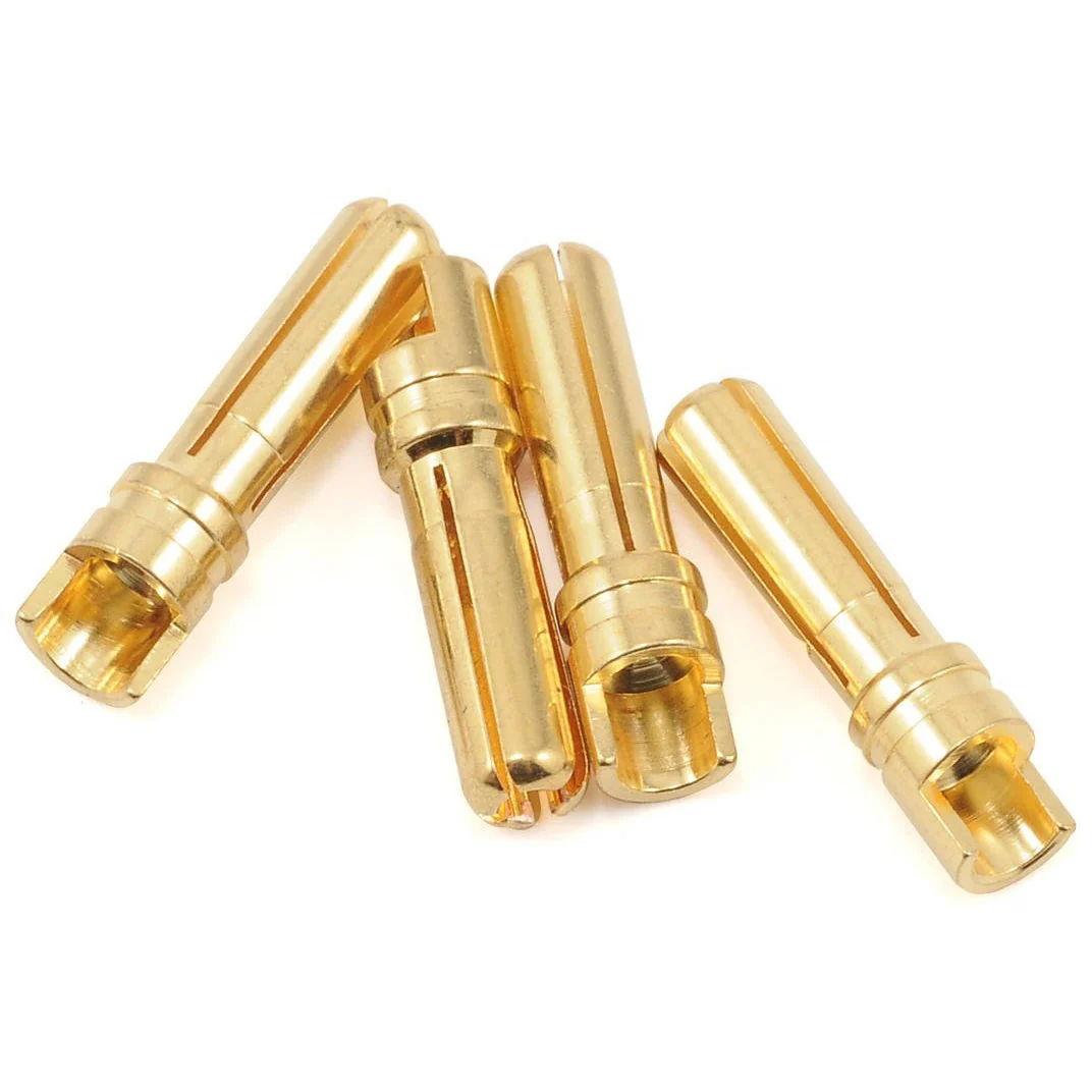 ProTek RC 4.0mm "Super Bullet" Solid Gold Connectors (4 Male)