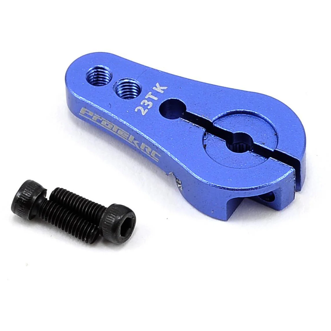 ProTek RC 4mm Aluminum Short Clamping Servo Horn (Blue) (23T-JR/Sanwa/KO)