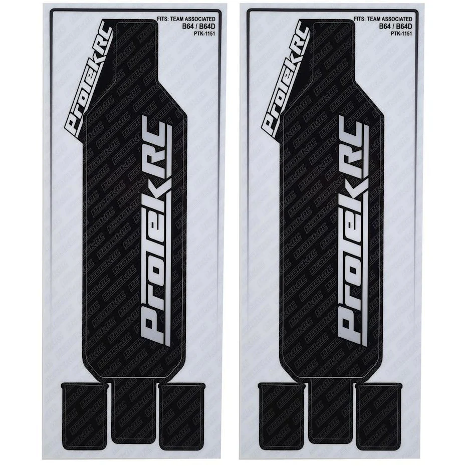 ProTek RC Associated B64 & B64D "Thick" Precut Chassis Protective Sheet (2)