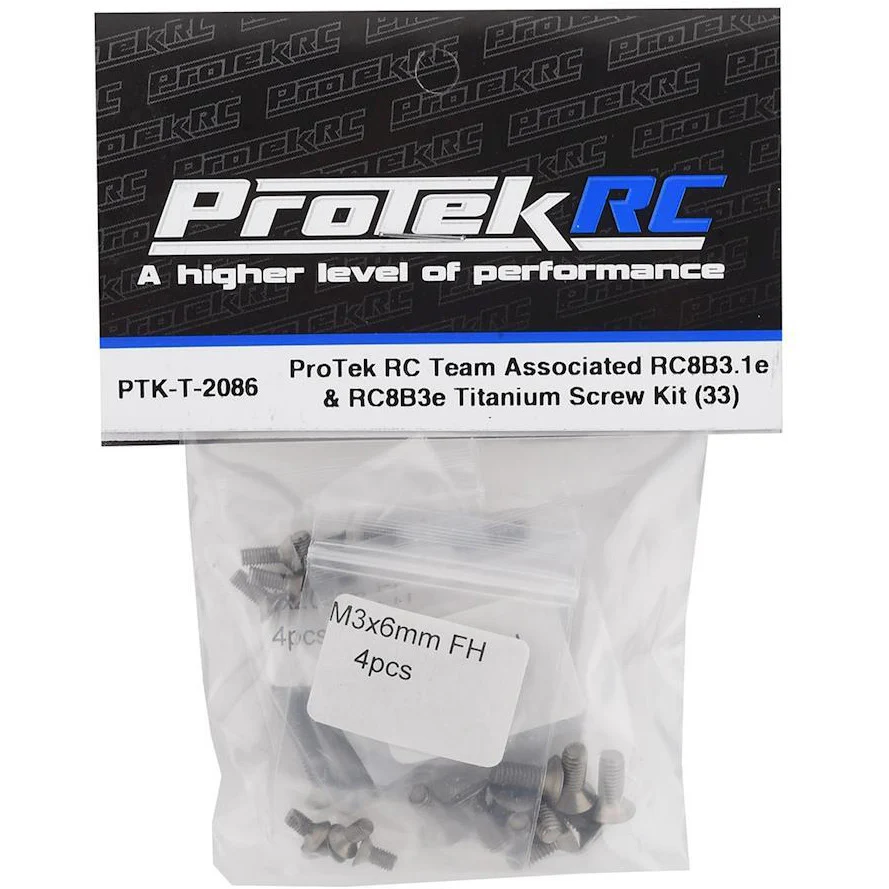 ProTek RC Team Associated RC8B3.1e & RC8B3e Titanium Screw Kit (33) (Lower)