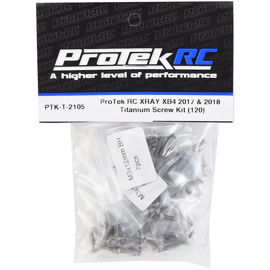 ProTek RC XRAY XB4 2017 & 2018 Titanium Screw Kit (120)