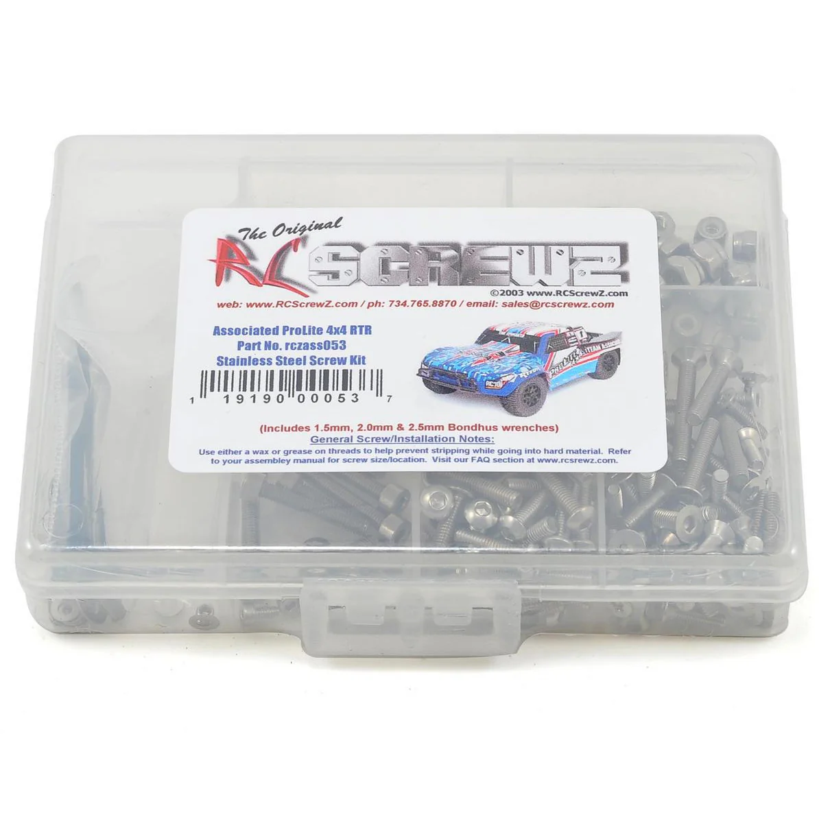 RC Screwz Associated Pro-Lite 4x4 Stainless Steel Screw Kit