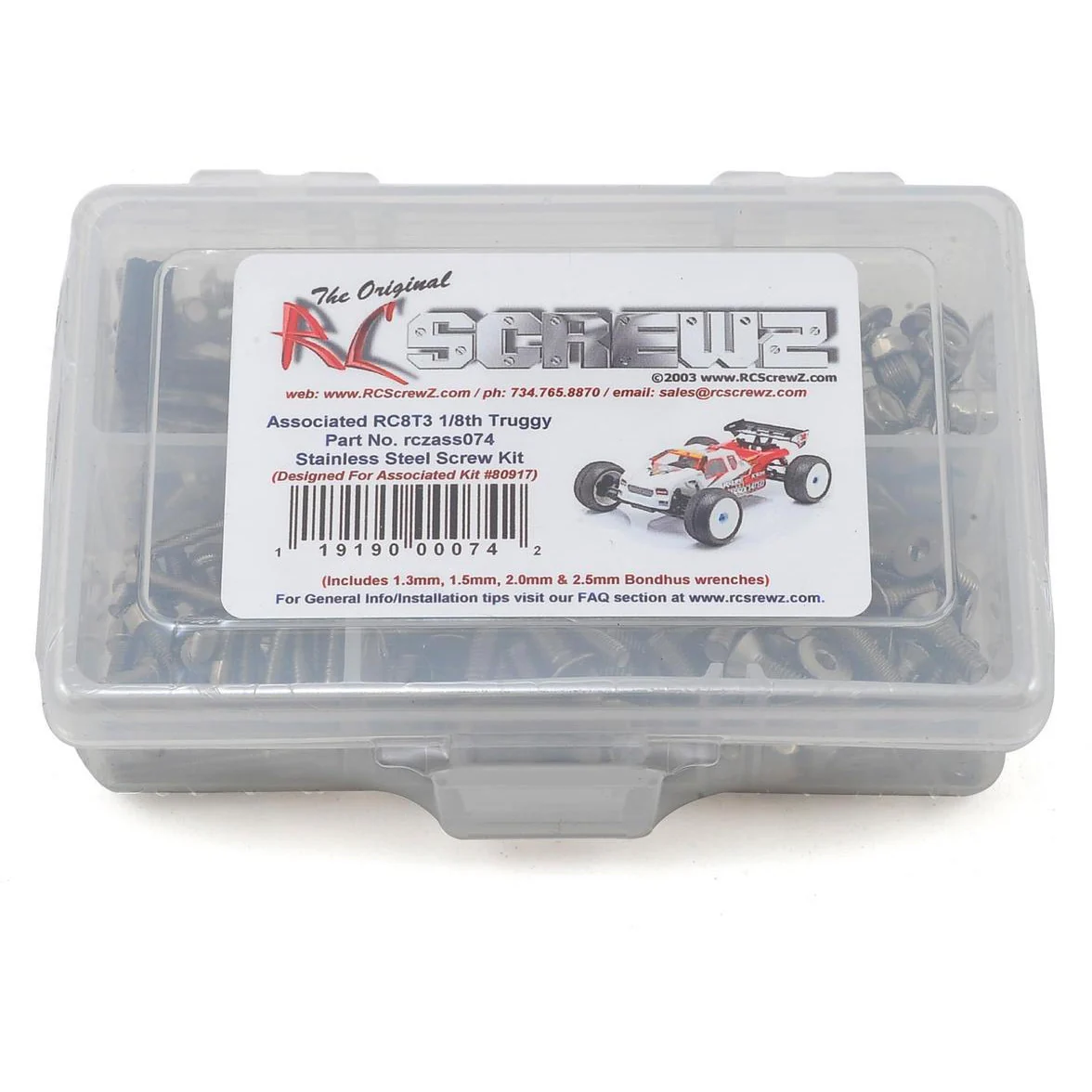RC Screwz Associated RC8T3 Team Stainless Screw Kit