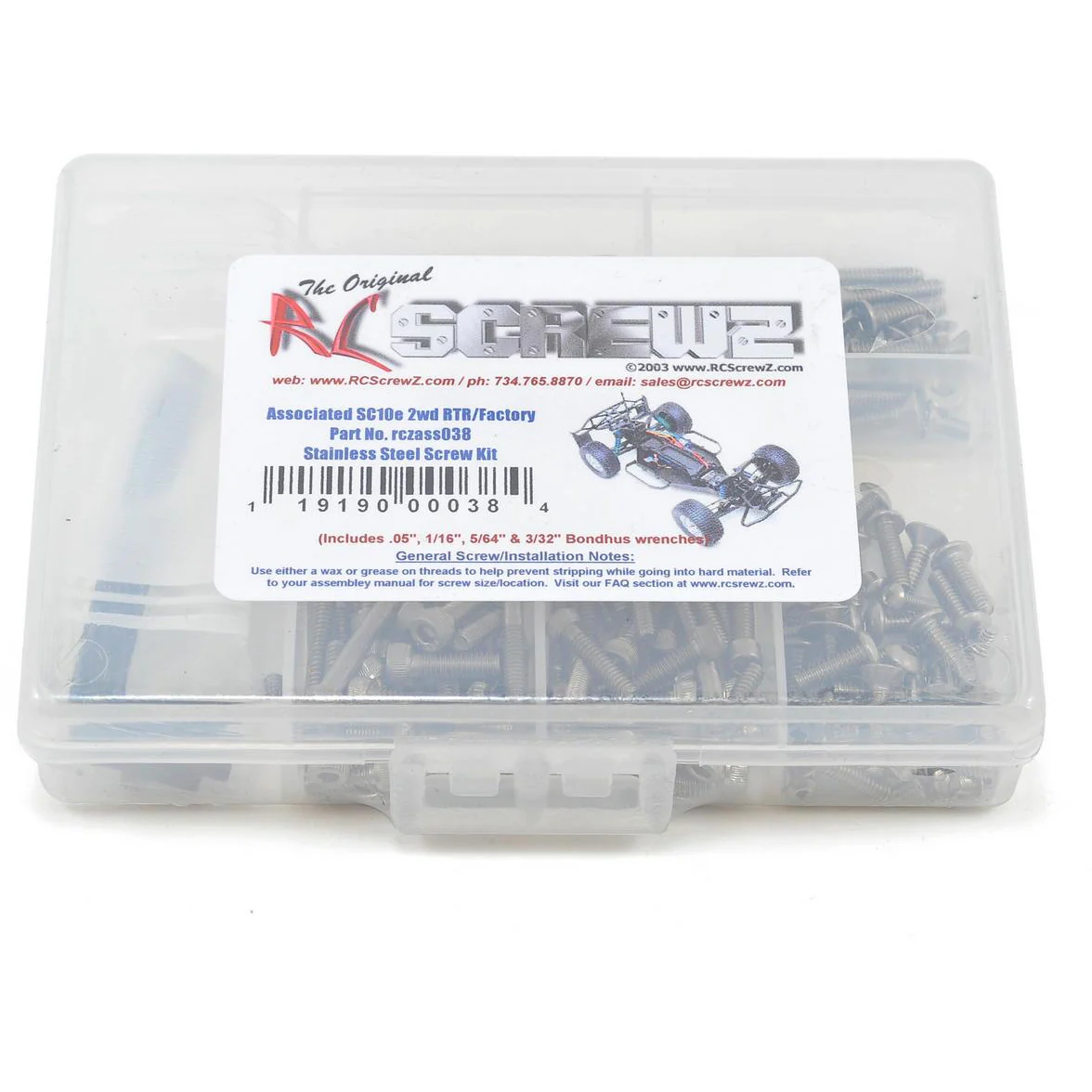 RC Screwz Associated SC10/SC10.2 Stainless Steel Screw Kit