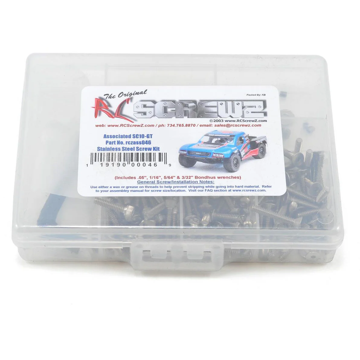 RC Screwz Associated SC10GT Stainless Steel Screw Kit