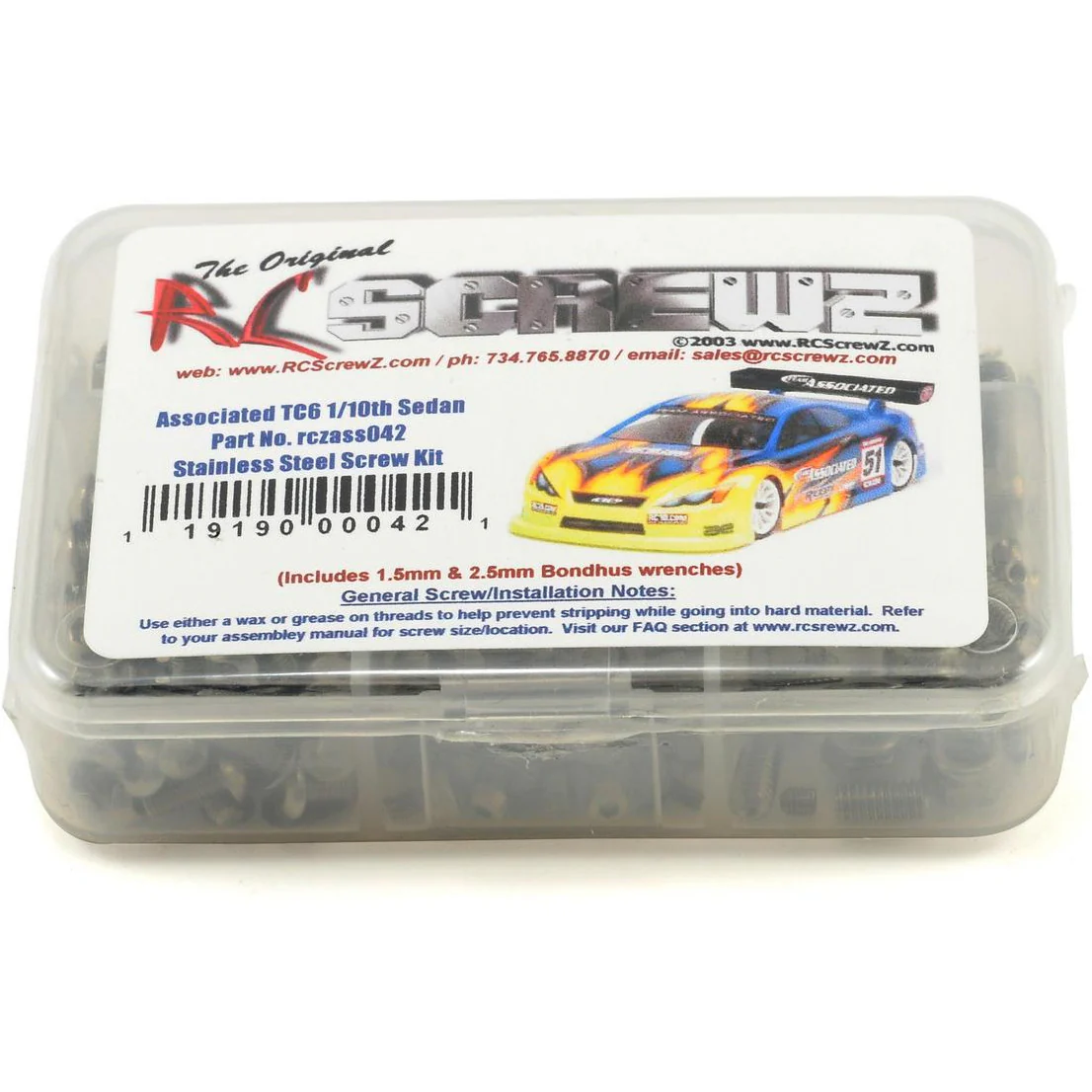 RC Screwz Associated TC6 Stainless Screw Kit