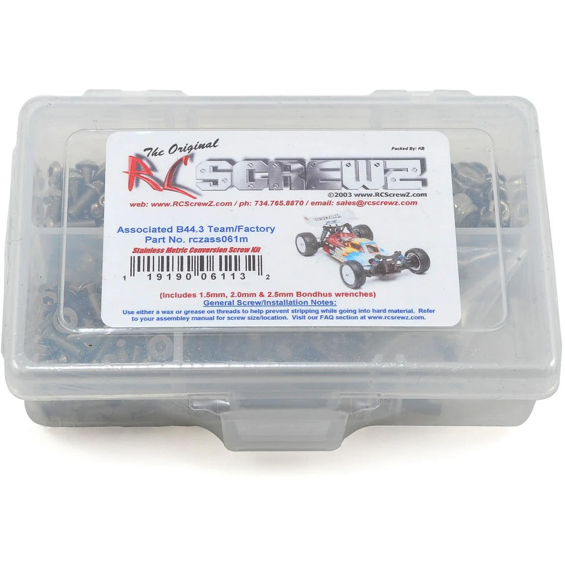 RC Screwz B44.3 Metric Stainless Steel Screw Kit