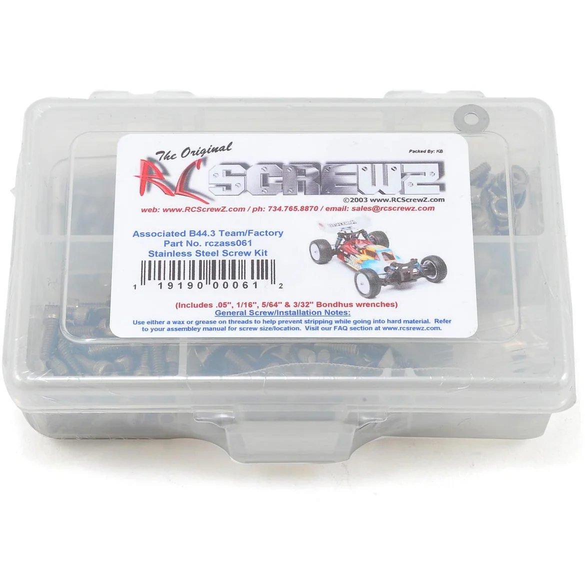 RC Screwz B44.3 Stainless Steel Screw Kit