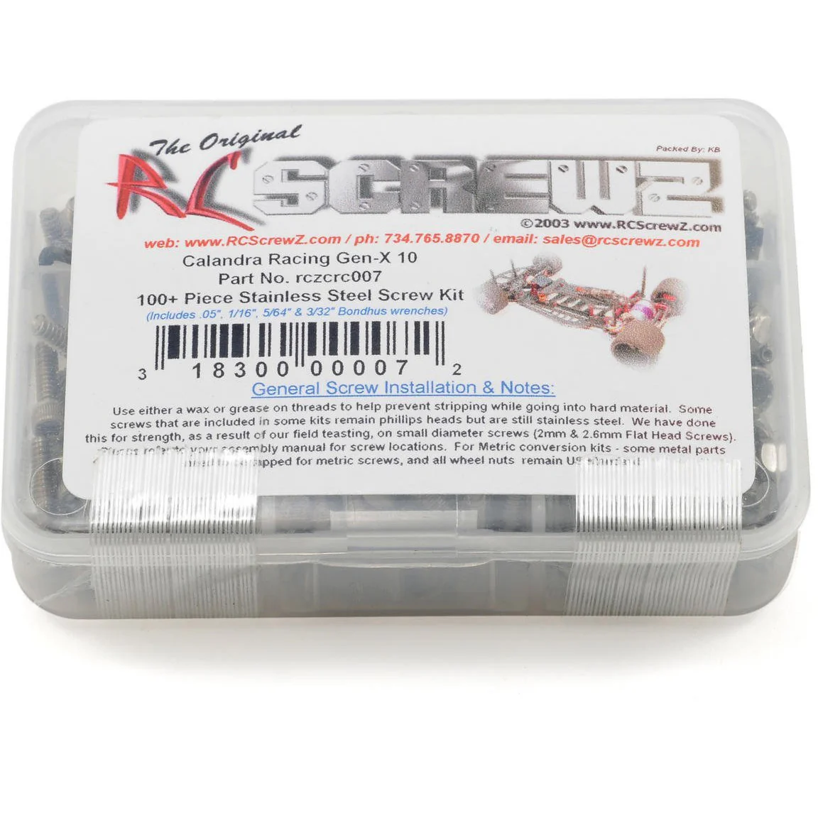 RC Screwz CRC Gen-X 10 Stainless Steel Screw Kit