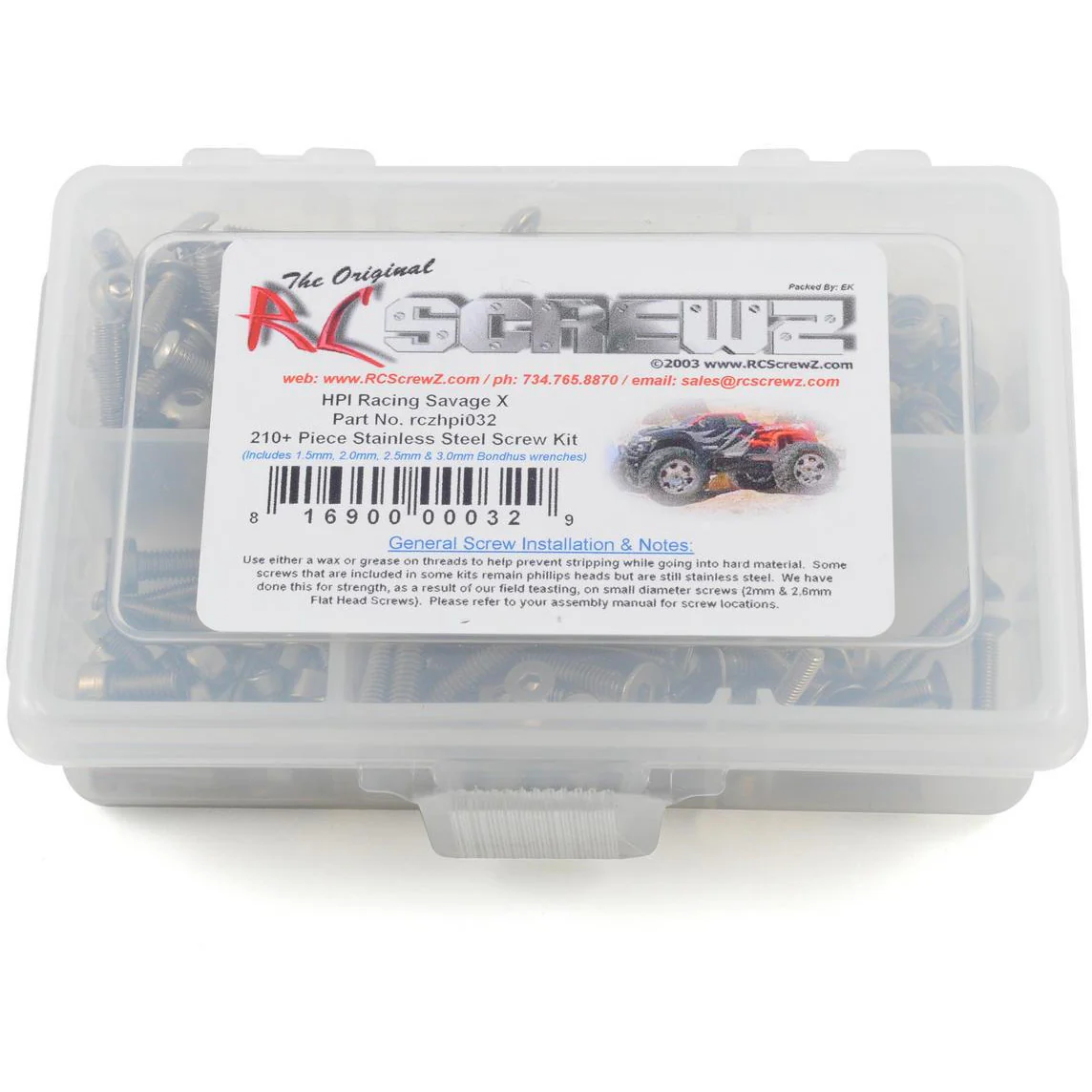 RC Screwz HPI Savage X Stainless Steel Screw Kit