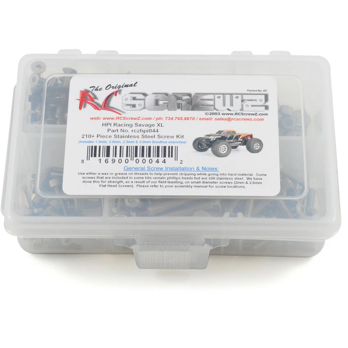 RC Screwz HPI Savage XL Stainless Steel Screw Kit