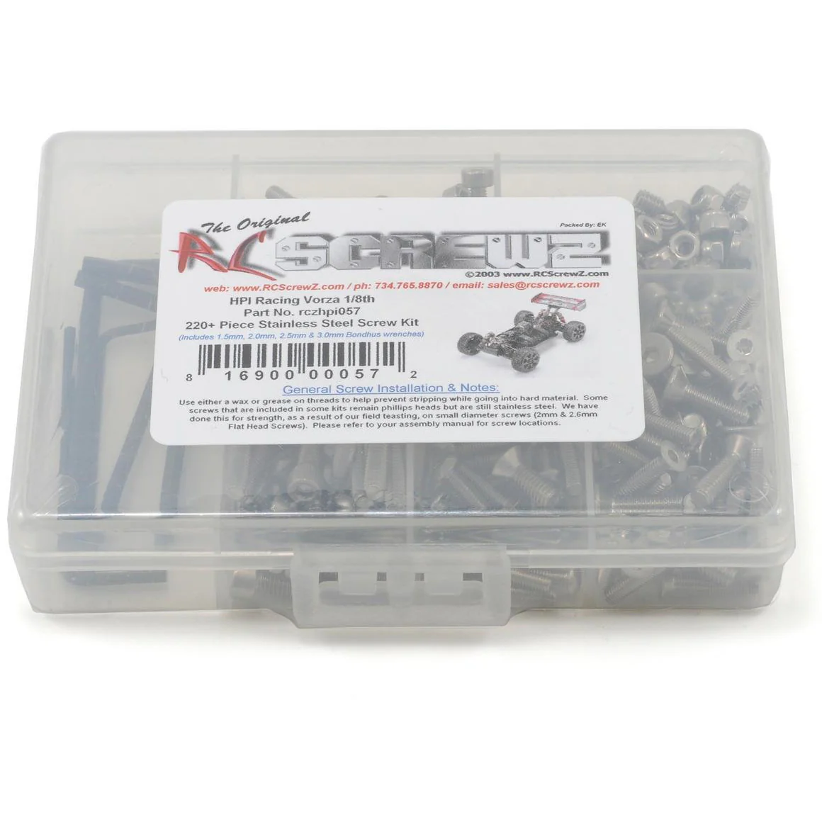 RC Screwz HPI Vorza Buggy Stainless Steel Screw Kit