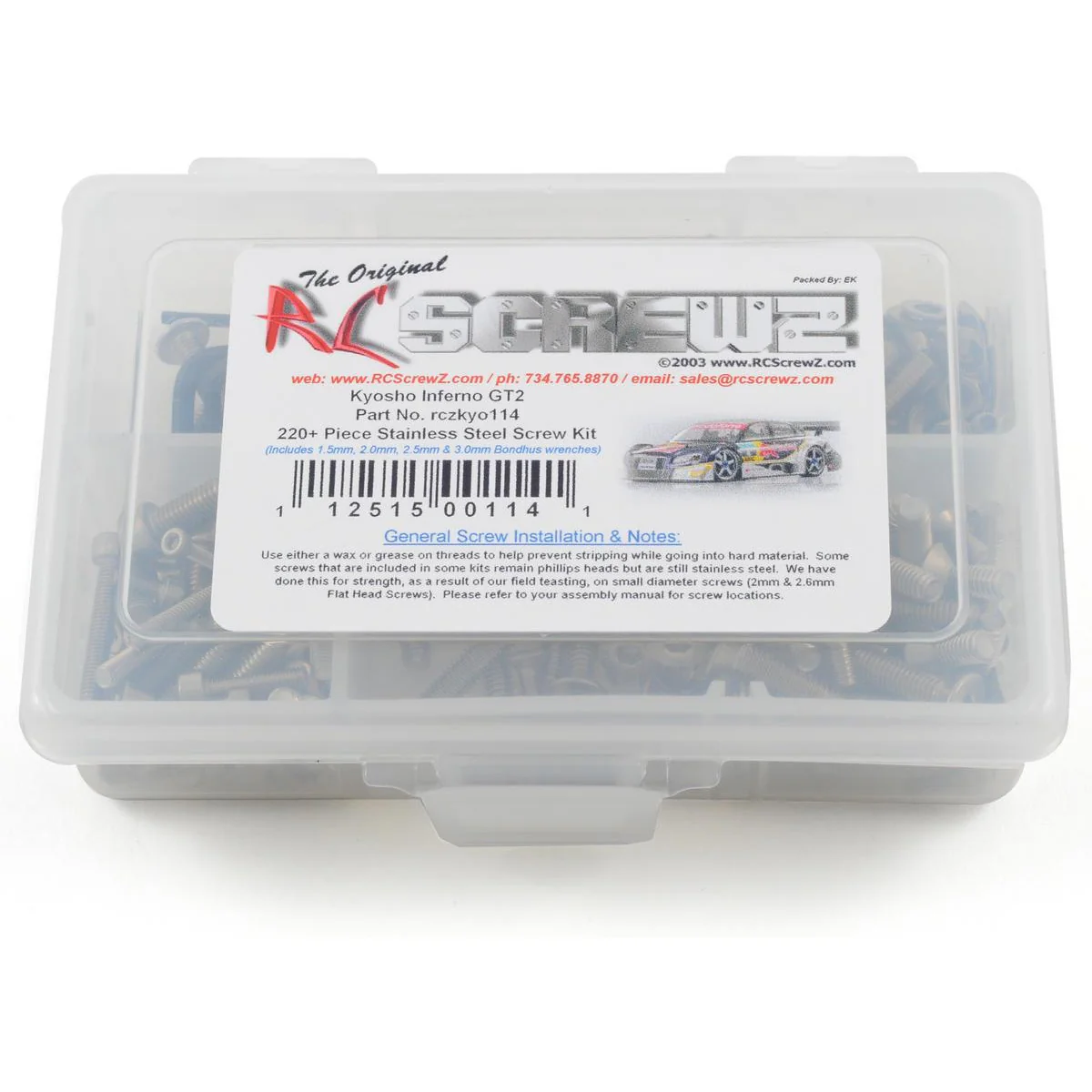 RC Screwz Kyosho Inferno GT 2 Stainless Steel Screw Kit