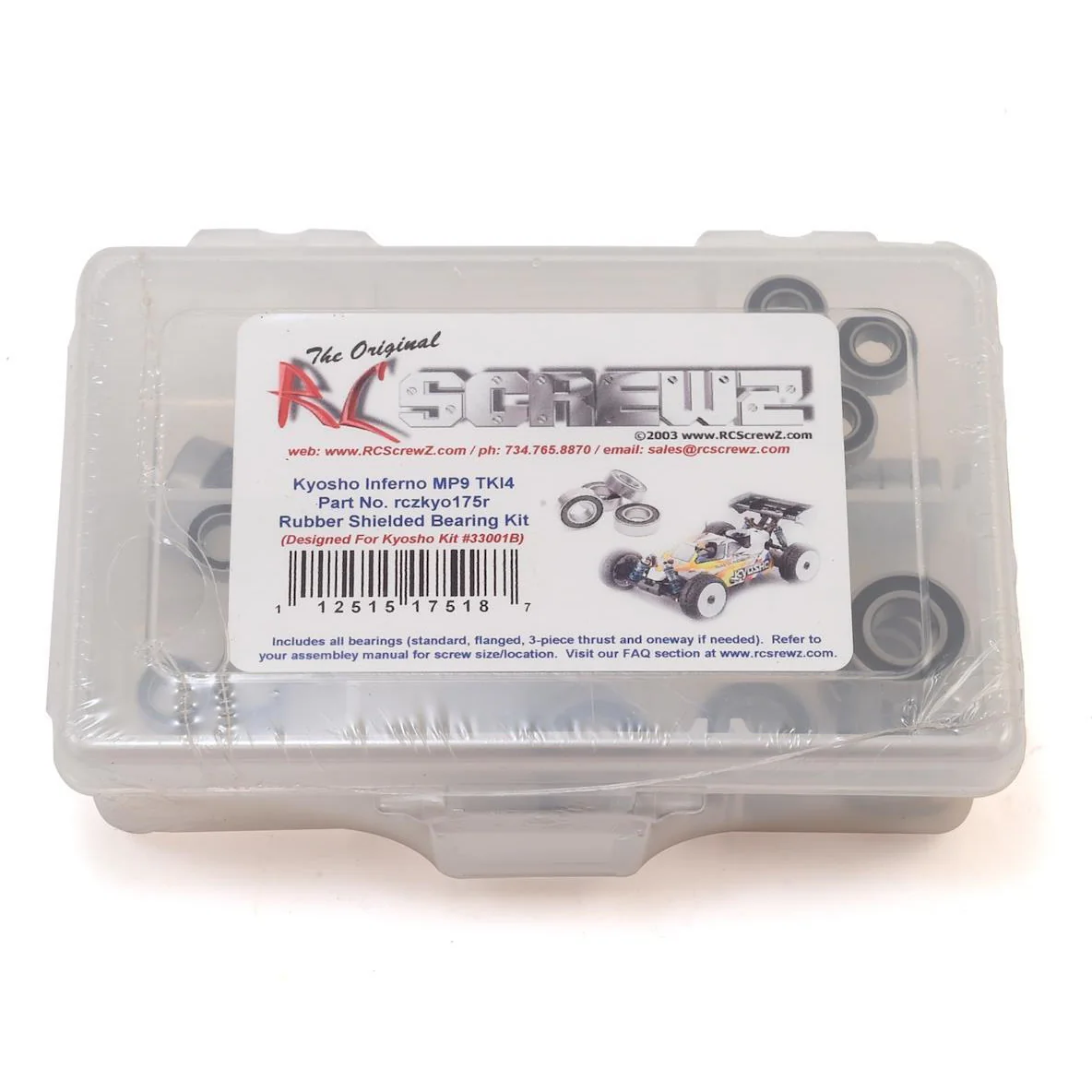 RC Screwz Kyosho MP9 TKI4 Rubber Shielded Bearing Kit