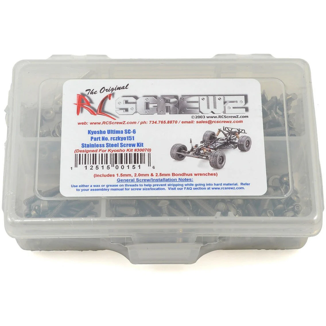 RC Screwz Kyosho Ultima SC6 Stainless Steel Screw Kit