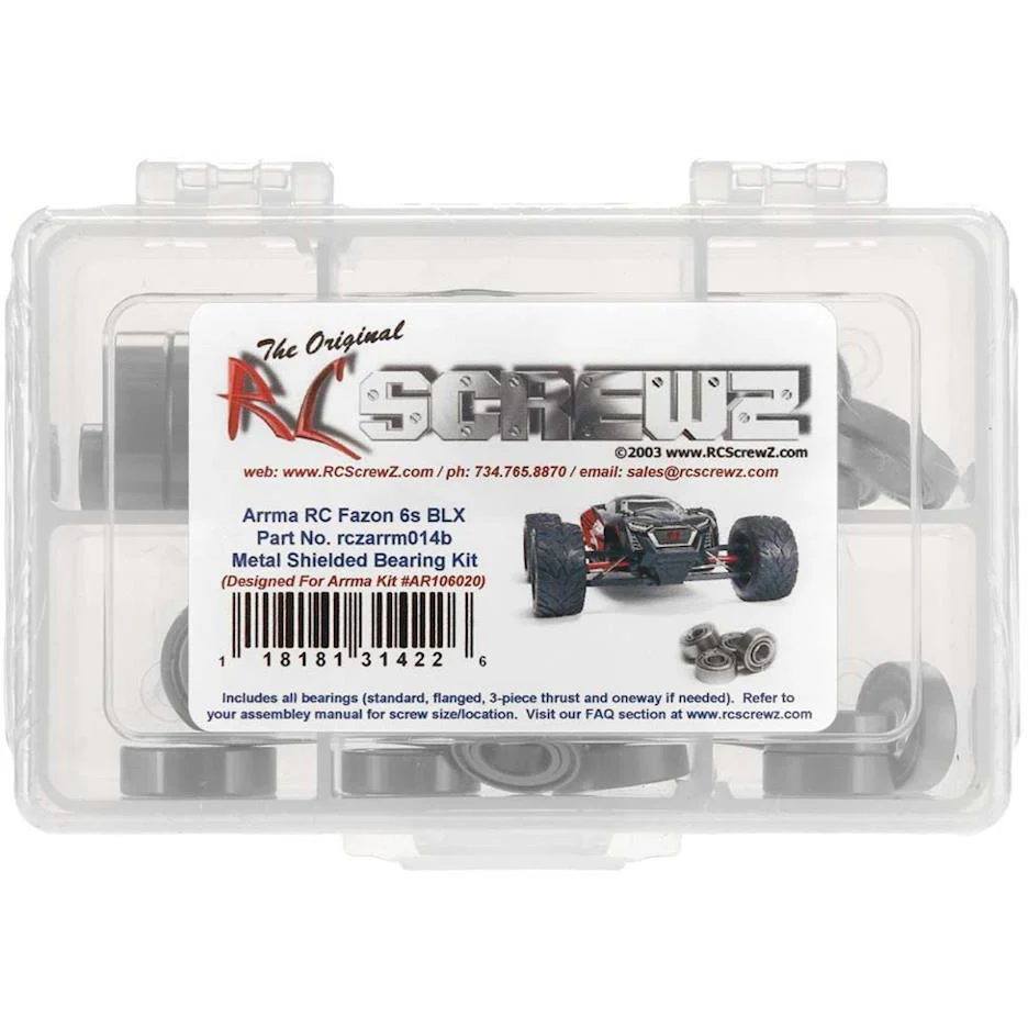 RC Screwz Metal Shielded Bearing Kit ARA Fazon 6S BLX