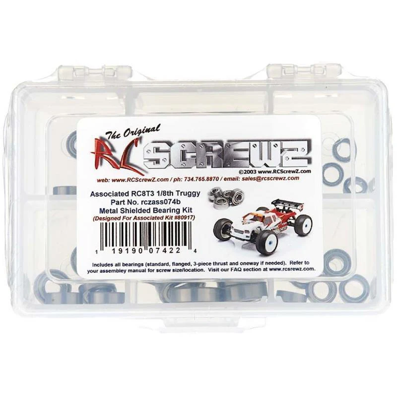 RC Screwz Metal Shielded Bearing Kit ASC RC8 T3 Team