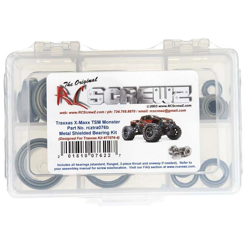 RC Screwz Mtl Shld Brng Kit X-Maxx 4x4 TSM Ed. (77076-4)