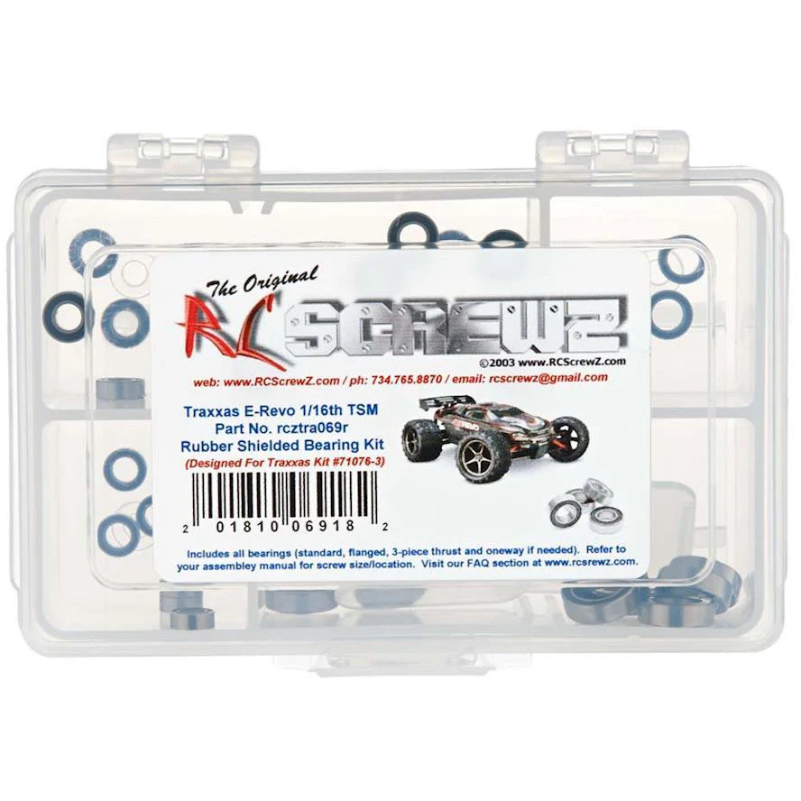 RC Screwz Rubber Shielded Bearing Kit 1/16 E-Revo TSM