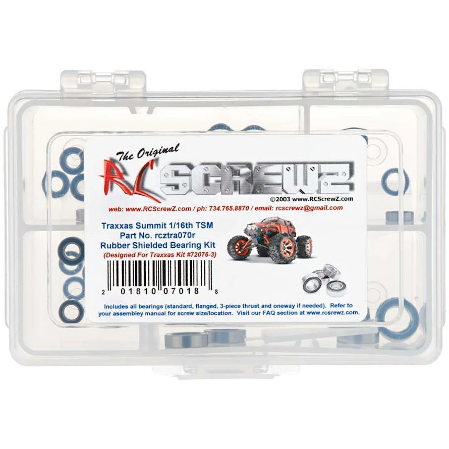 RC Screwz Rubber Shielded Bearing Kit 1/16 Summit TSM