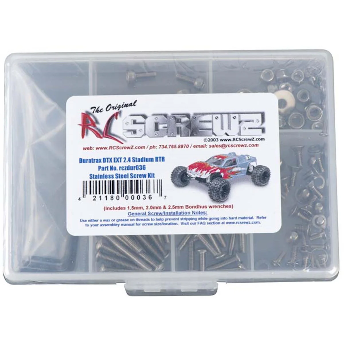 RC Screwz SS Screw Kit DTX Evader EXT2.4