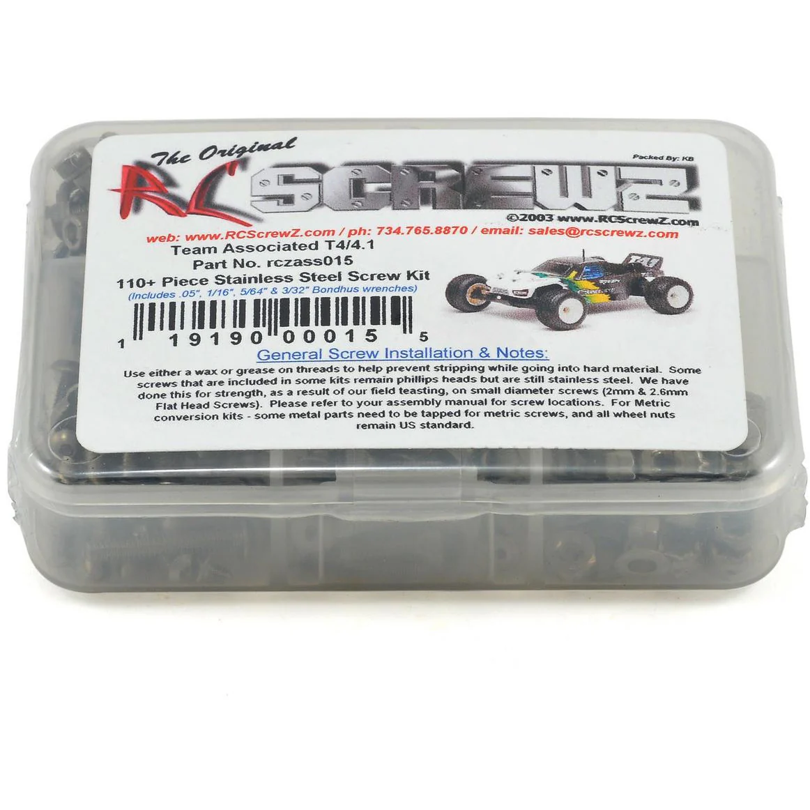 RC Screwz T4/T4.1 Stainless Steel Screw Kit