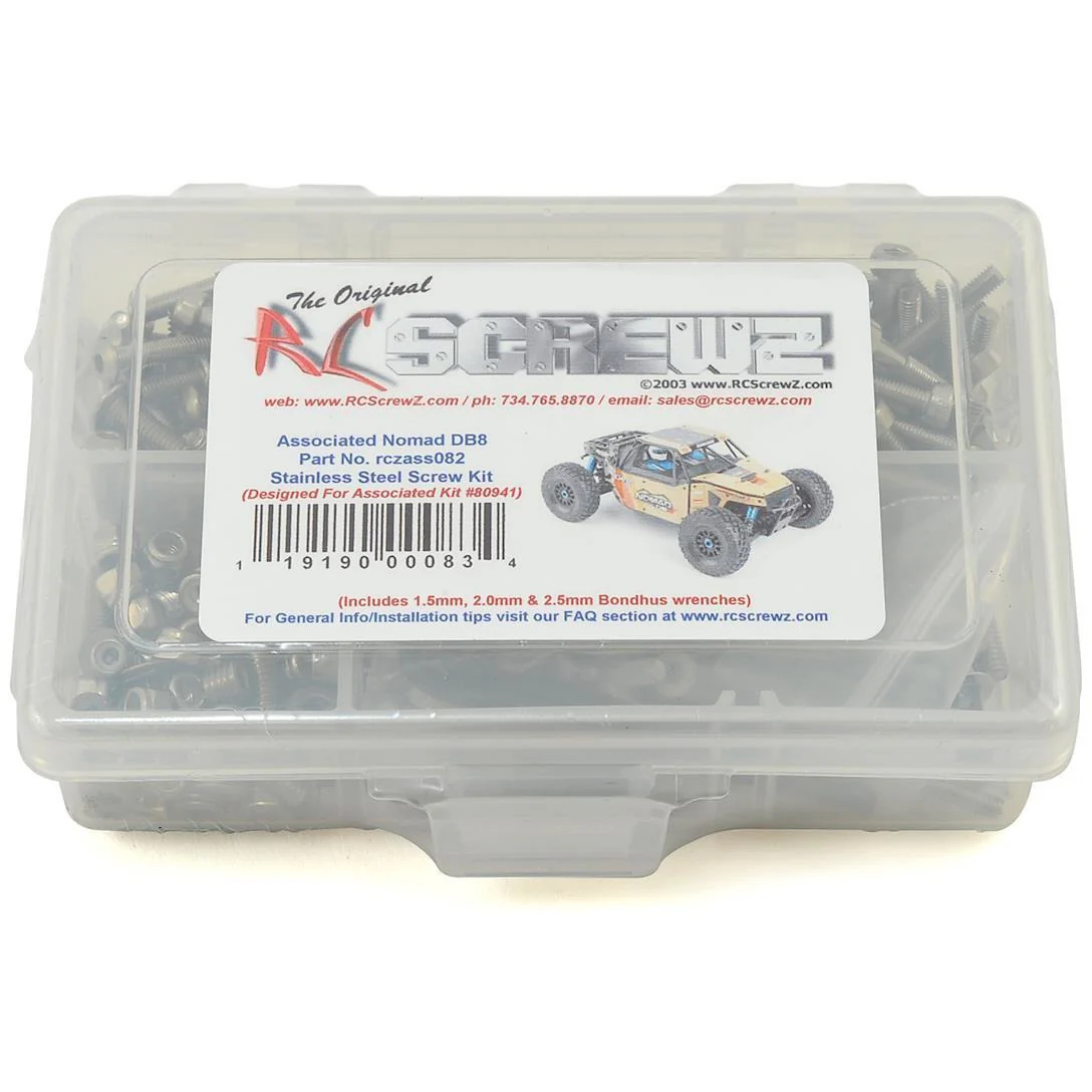 RC Screwz Team Associated Nomad DB8 Stainless Steel Screw Kit