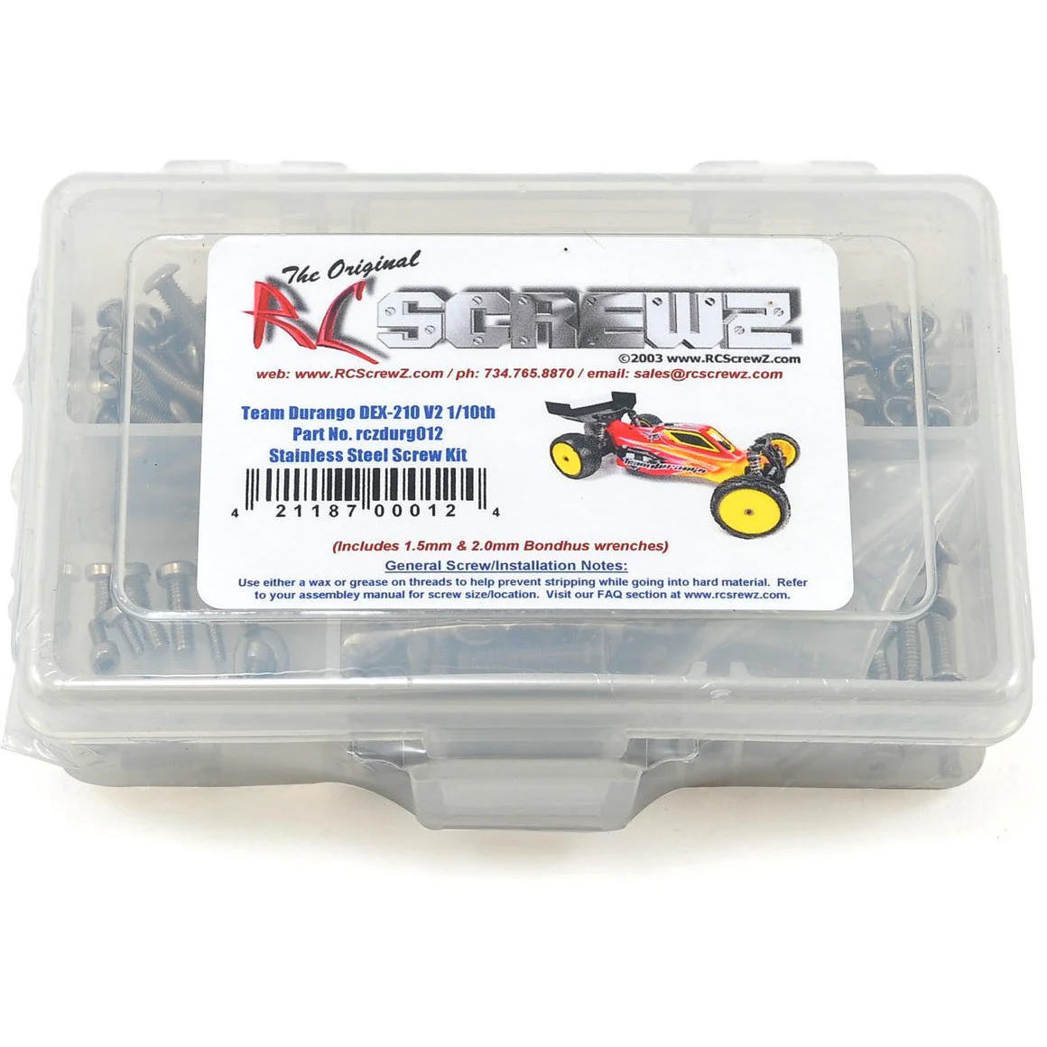 RC Screwz Team Durango DEX210 V2 Stainless Steel Screw Kit