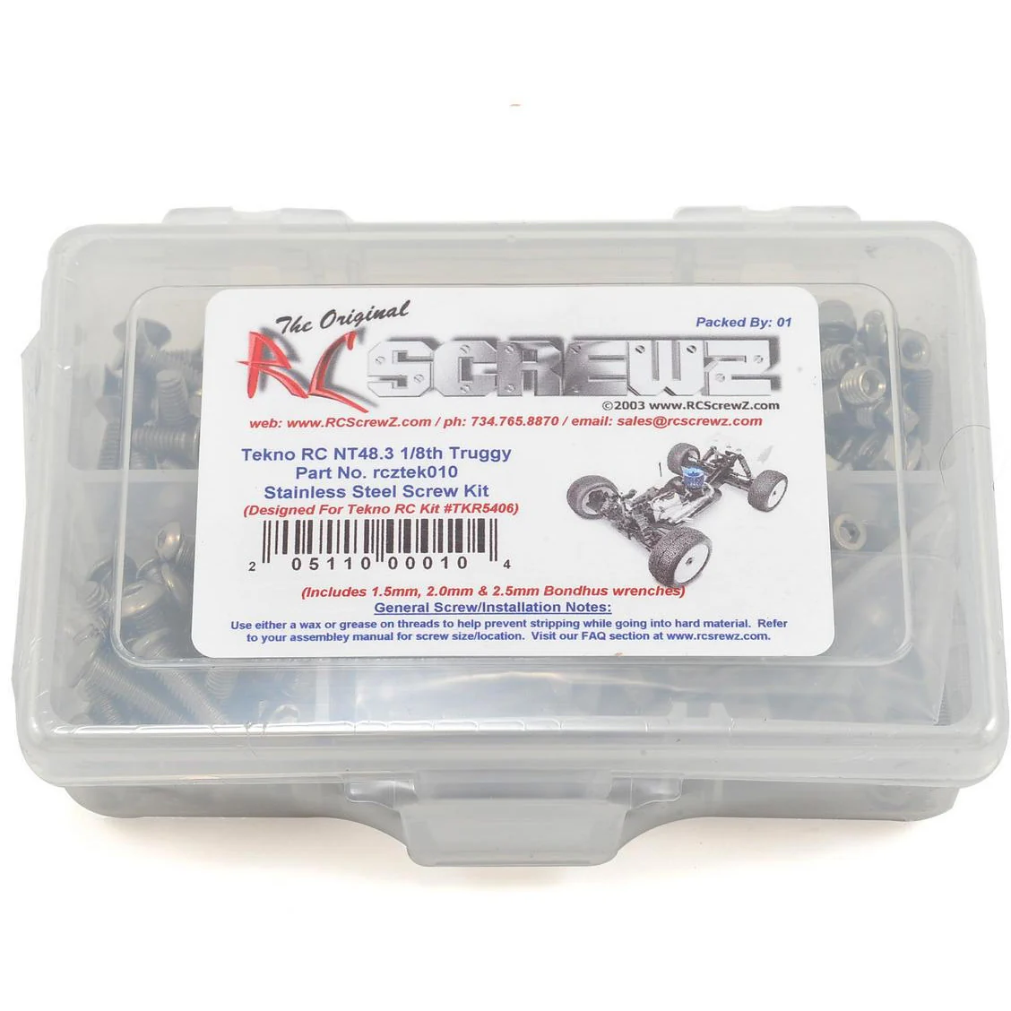 RC Screwz Tekno NT48.3 Truggy Stainless Screw Kit