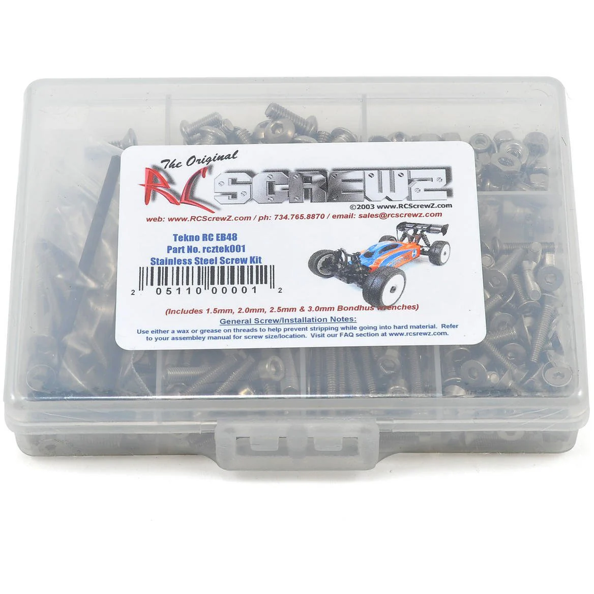 RC Screwz Tekno RC EB48 1/8 Buggy Stainless Steel Screw Kit