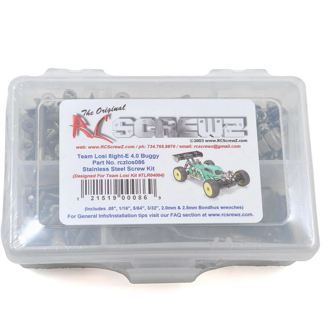 RC Screwz TLR 8IGHT-E 4.0 Buggy 1/8 Stainless Screw Kit