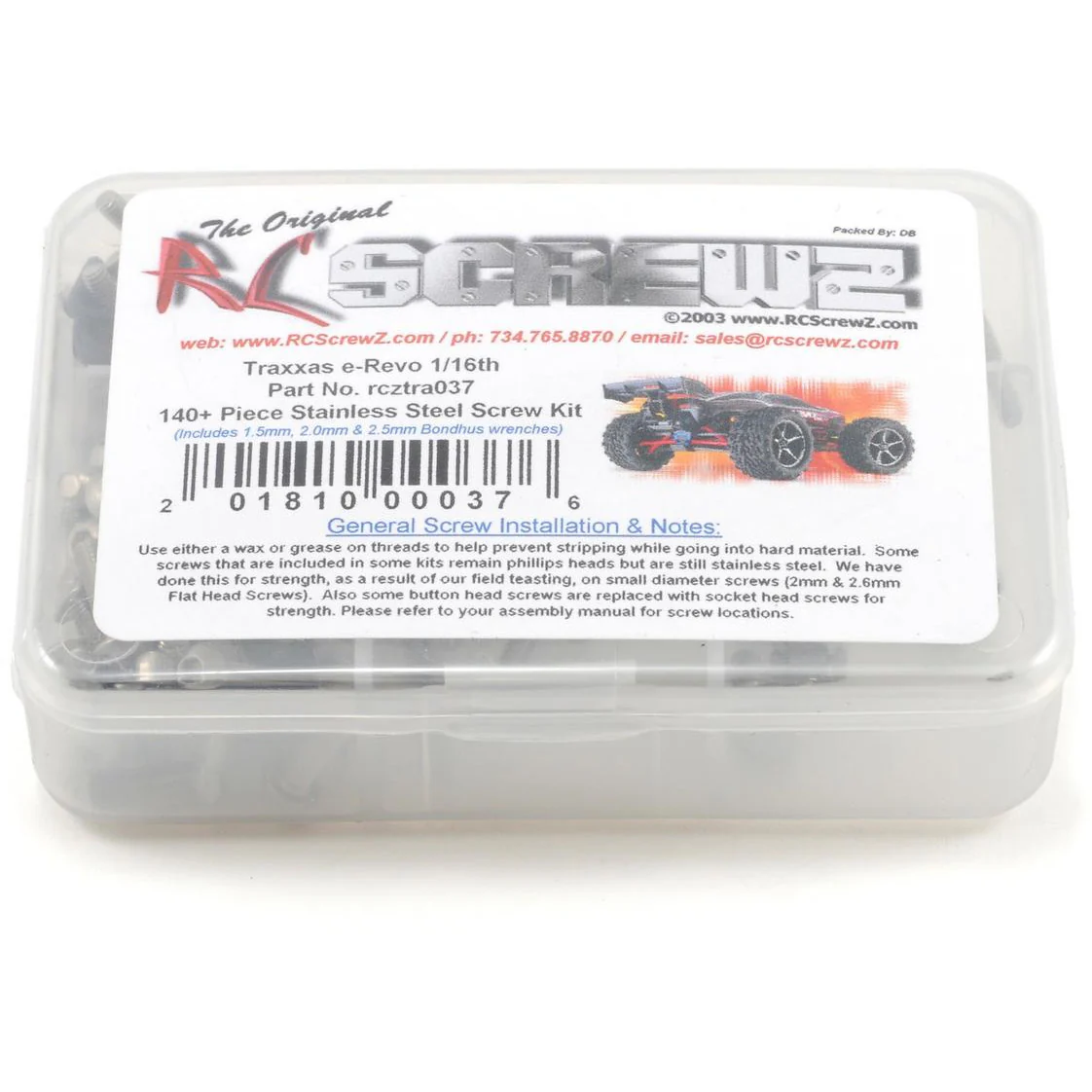 RC Screwz Traxxas 1/16th E-Revo Screw Set