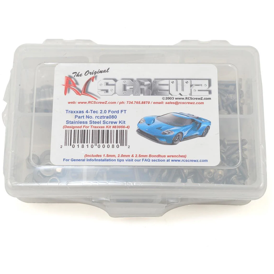 RC Screwz Traxxas 4-Tec 2.0 Ford GT Stainless Steel Screw Kit