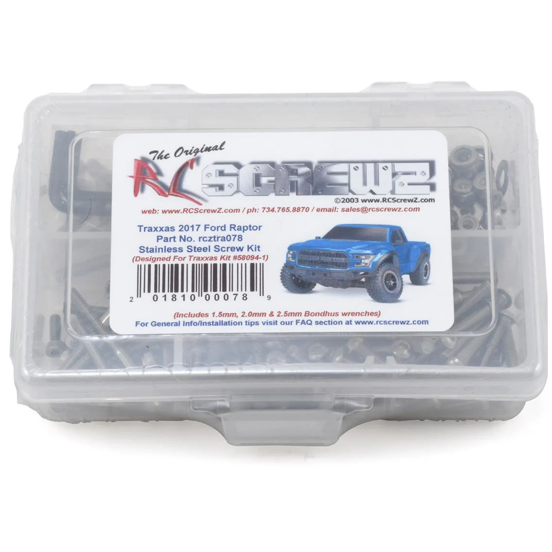 RC Screwz Traxxas Ford Raptor 2017 Stainless Steel Screw Kit