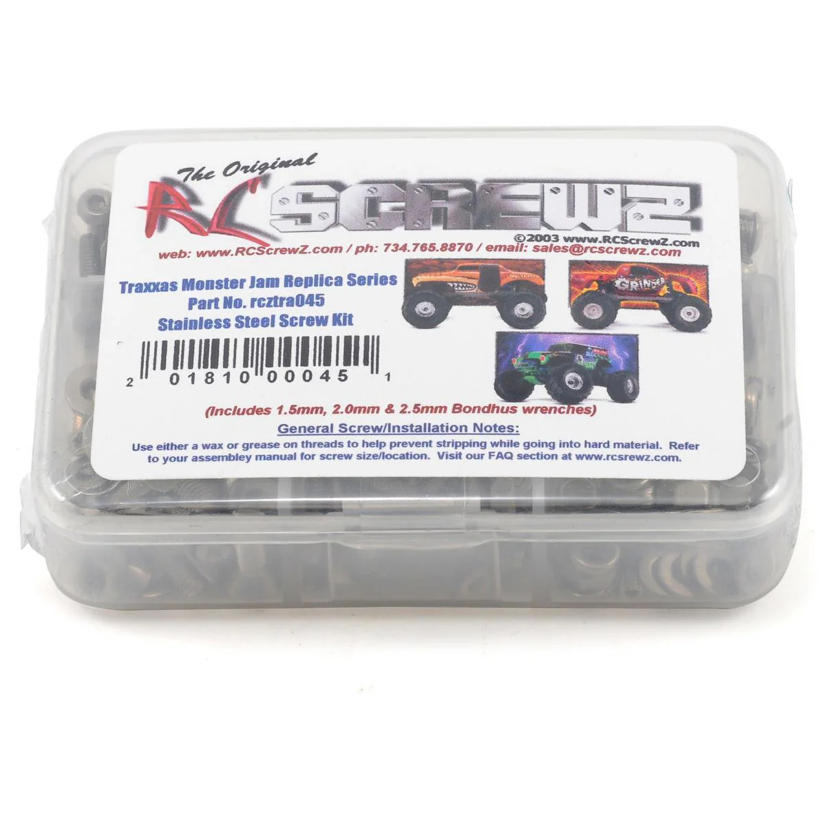 RC Screwz Traxxas Monster Jam Series Stainless Steel Screw Kit