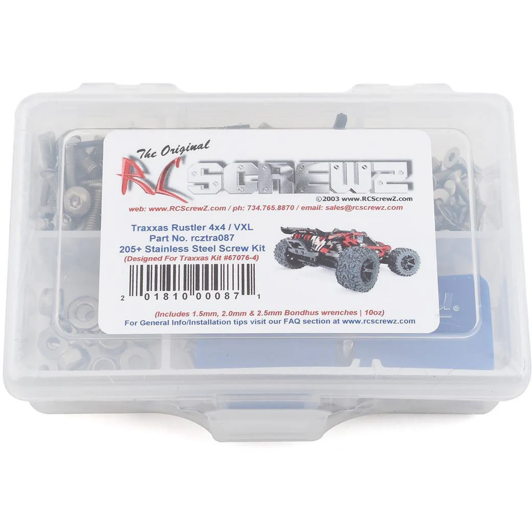 RC Screwz Traxxas Rustler 4x4/VXL Stainless Steel Screw Kit