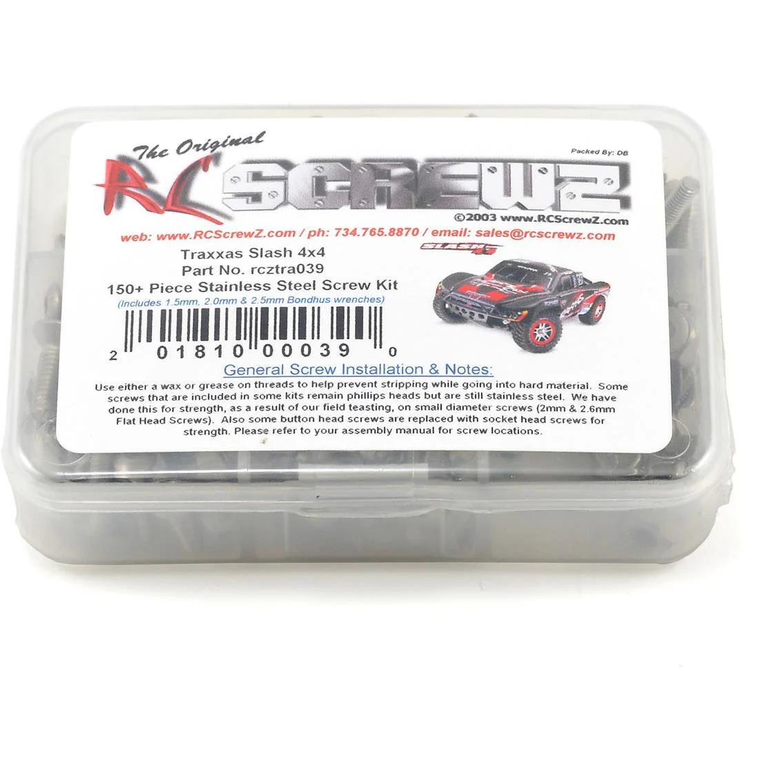 RC Screwz Traxxas Slash 4x4 Stainless Steel Screw Kit