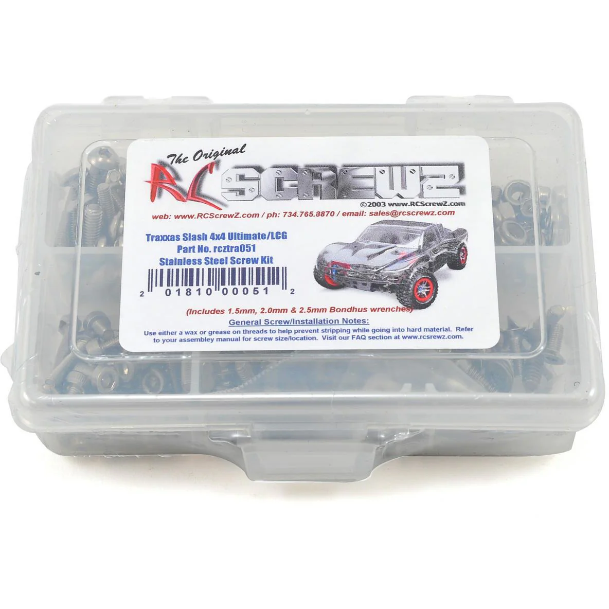 RC Screwz Traxxas Slash 4x4 Ultimate/LCG Stainless Steel Screw Kit
