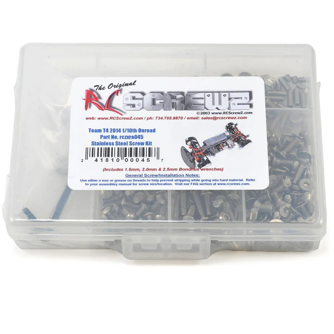 RC Screwz XRAY T4 2014 1/10th Onroad Stainless Steel Screw Kit