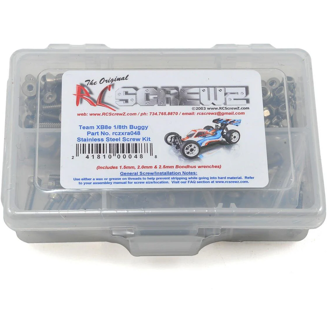 RC Screwz XRAY XB8e 1/8th Buggy Stainless Steel Screw Kit