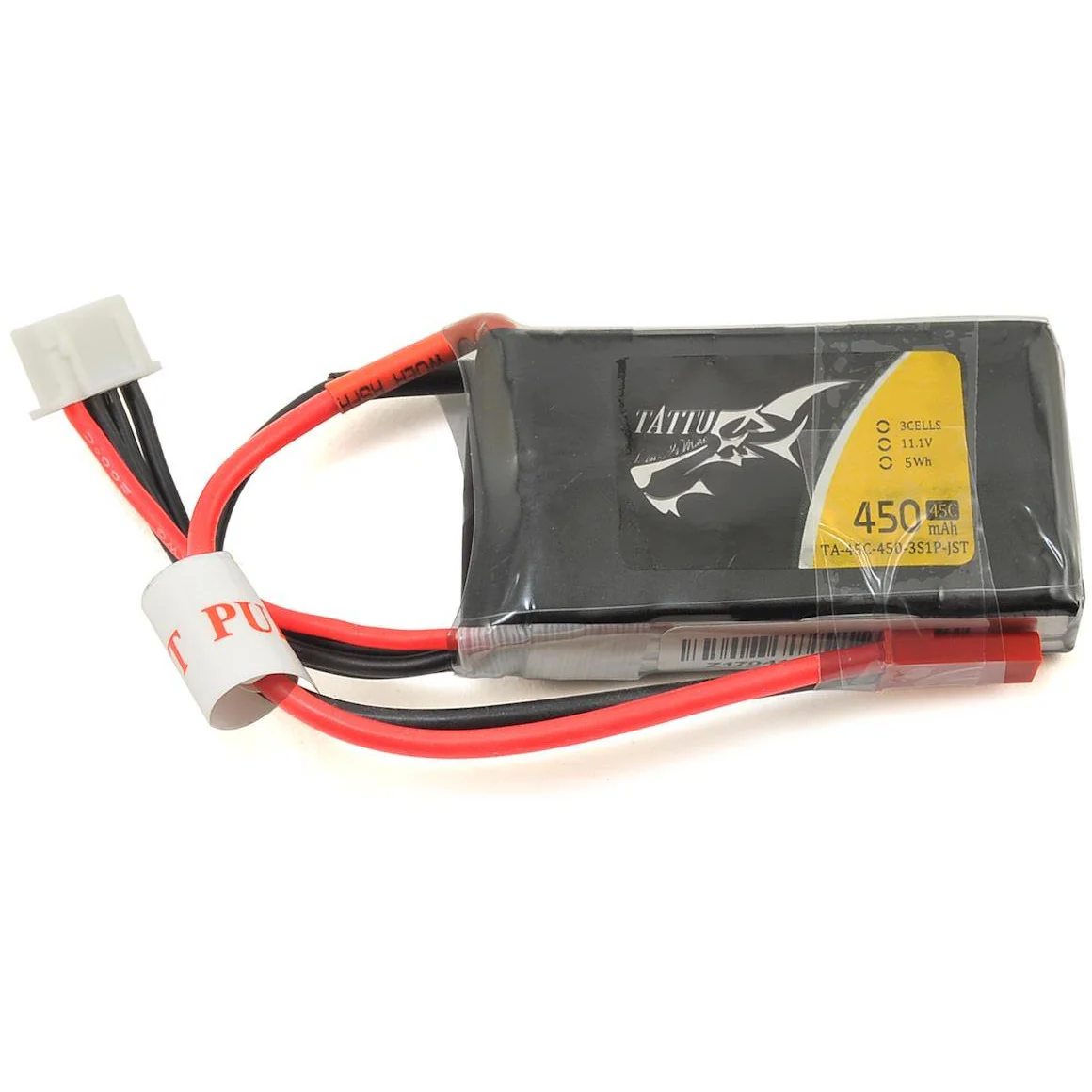 Tattu 3s LiPo Battery 45C (11.1V/450mAh)