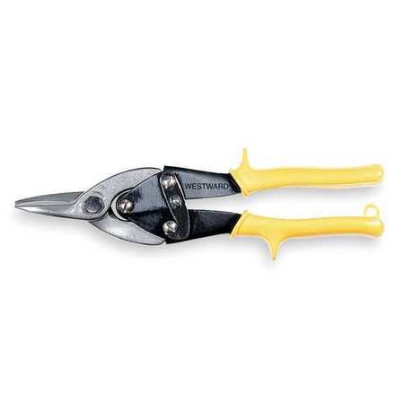 WESTWARD Aviation Snip, 9 3/4 In, Straight, Yellow