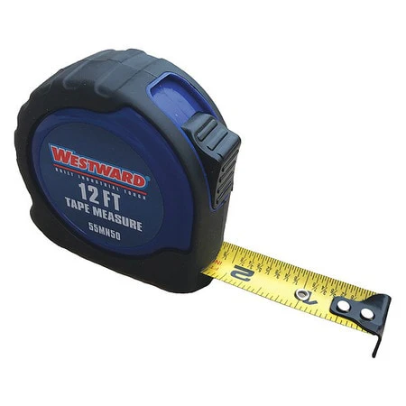 WESTWARD Tape Measure, 12 ft. L Blade, Steel